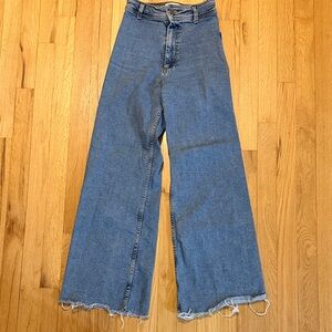 Zara Marine Straight Raw Hem Jeans Sz 0